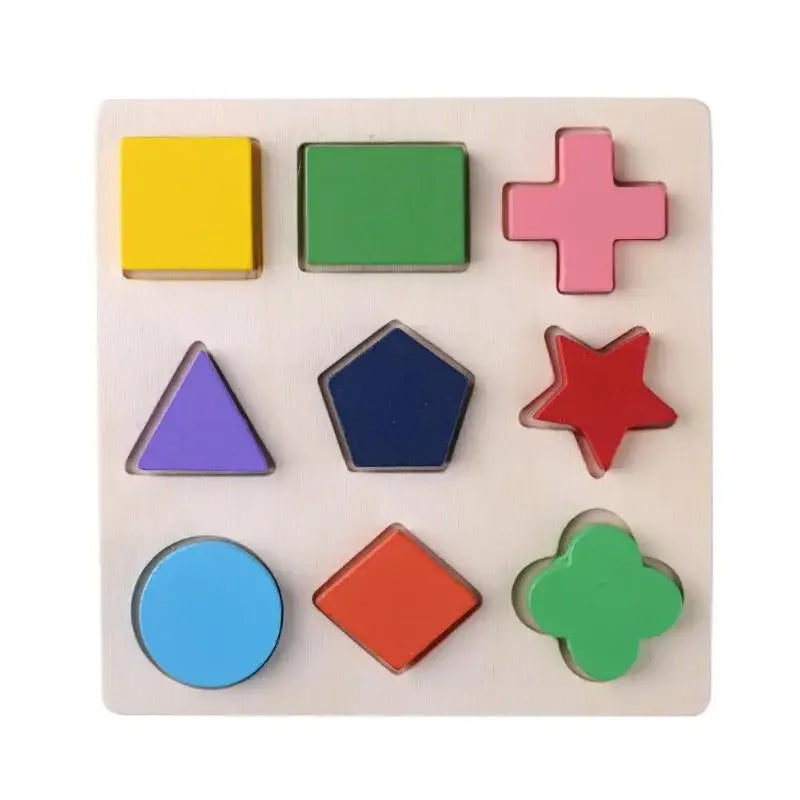 Wooden Geometric Play Shapes Puzzle