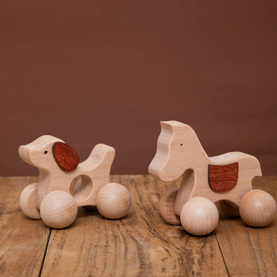 BPA-Free Rosewood Critter Cart Toy